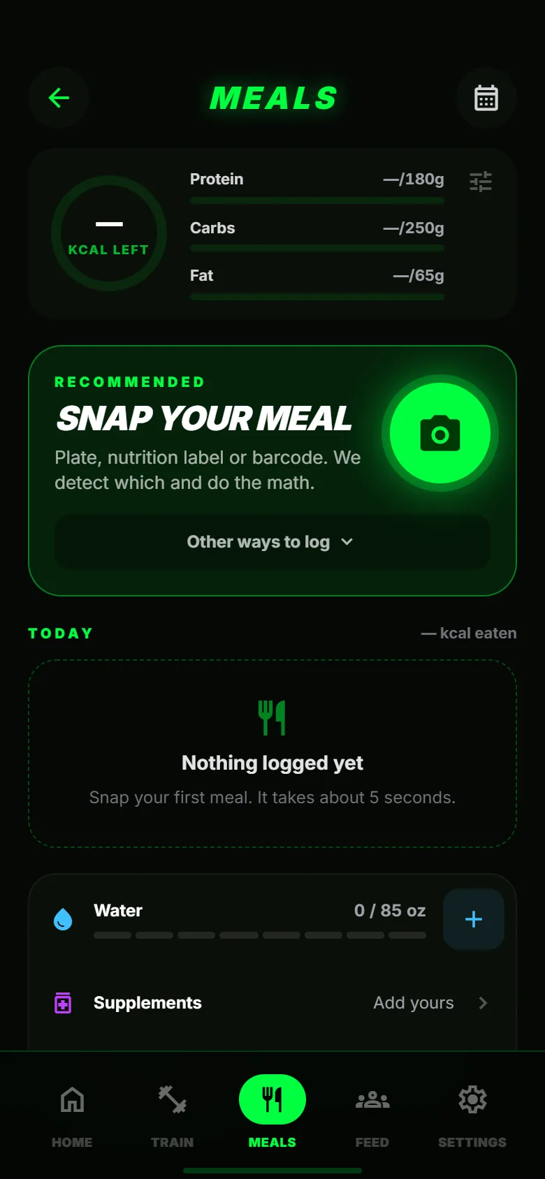 Add meal screen